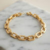 Tegan Pirinç Gold Renk Kare Zincirli Kadın Bileklik TG27BB8940 - Thumbnail Image 1