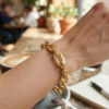 Tegan Pirinç Gold Renk Kare Zincirli Kadın Bileklik TG27BB8940 - Thumbnail Image 2